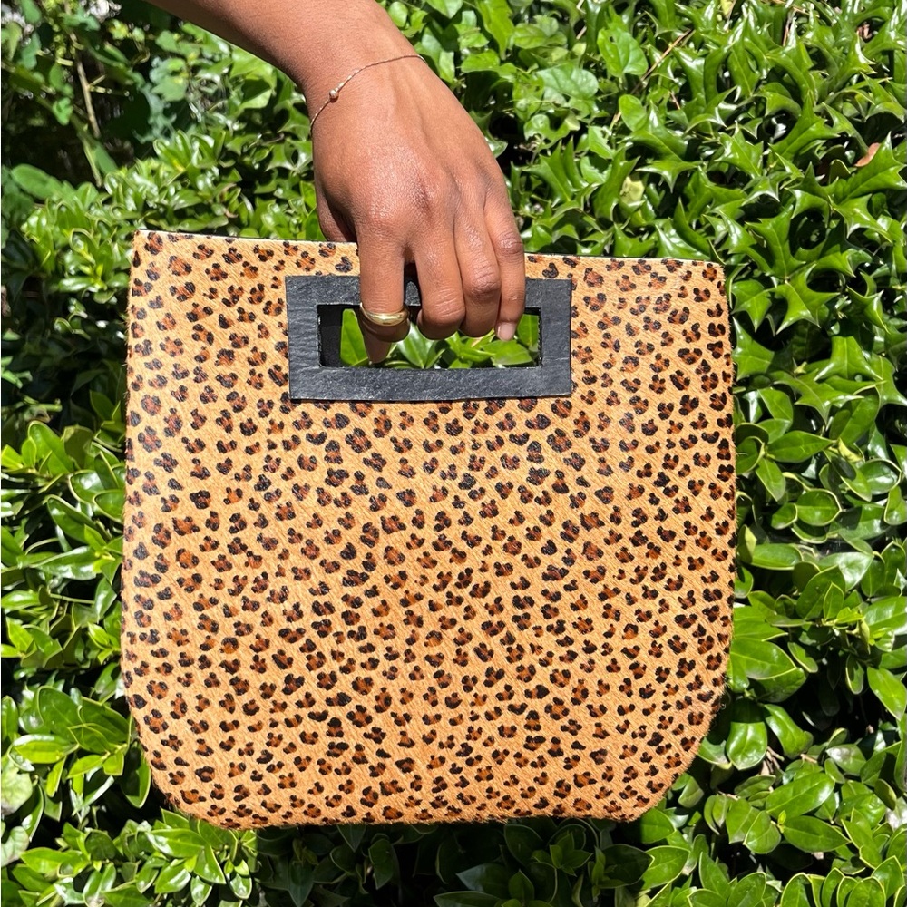 Leather animal print Handbag